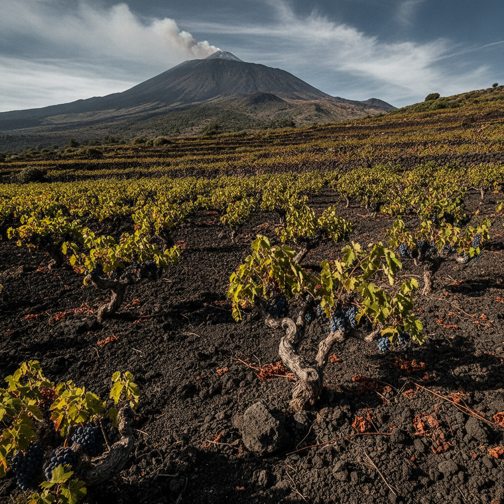 Panoramic view of robust grapevines thriving in dark