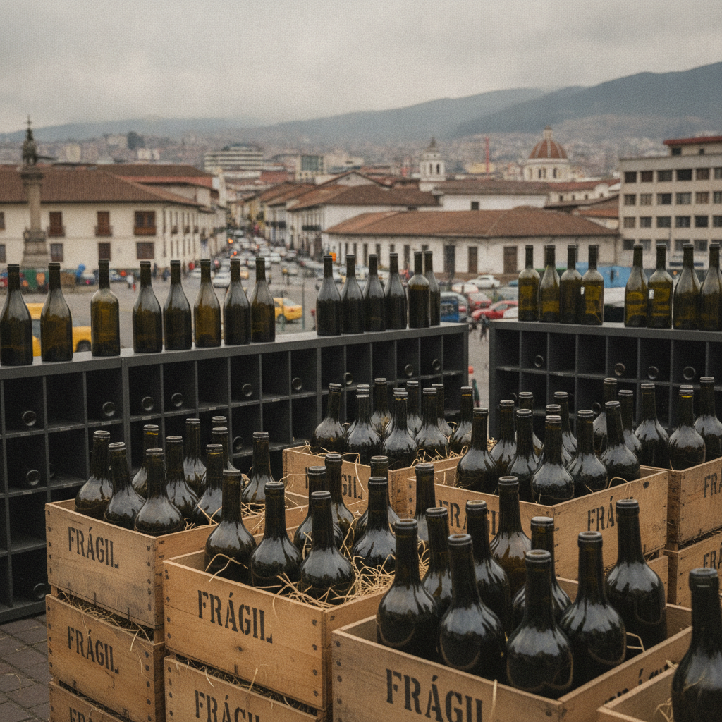 A diverse arrangement of unlabeled wine bottles