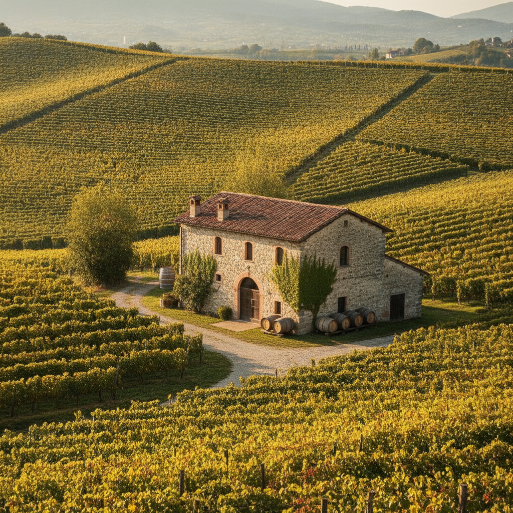 Hilly Collio DOC vineyards near Cormons