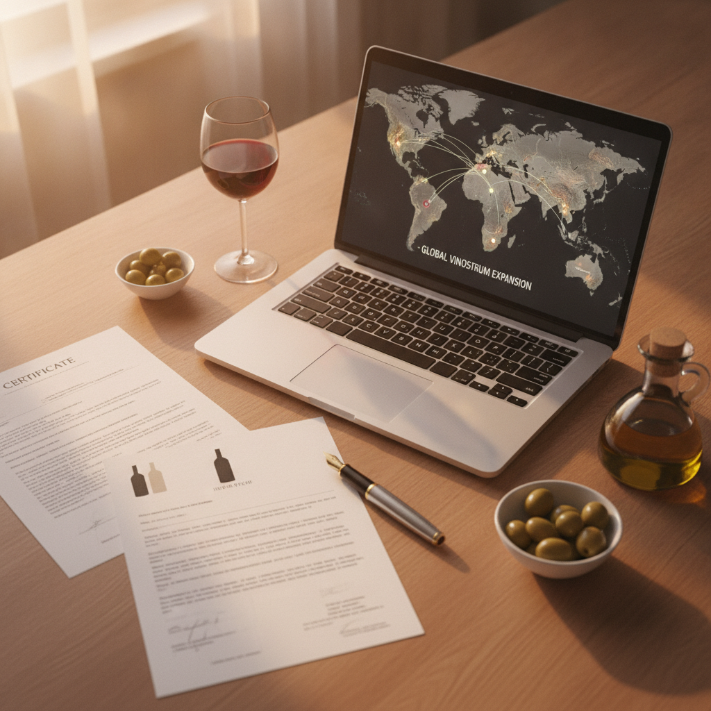 Overhead shot of a desk: generic export documents