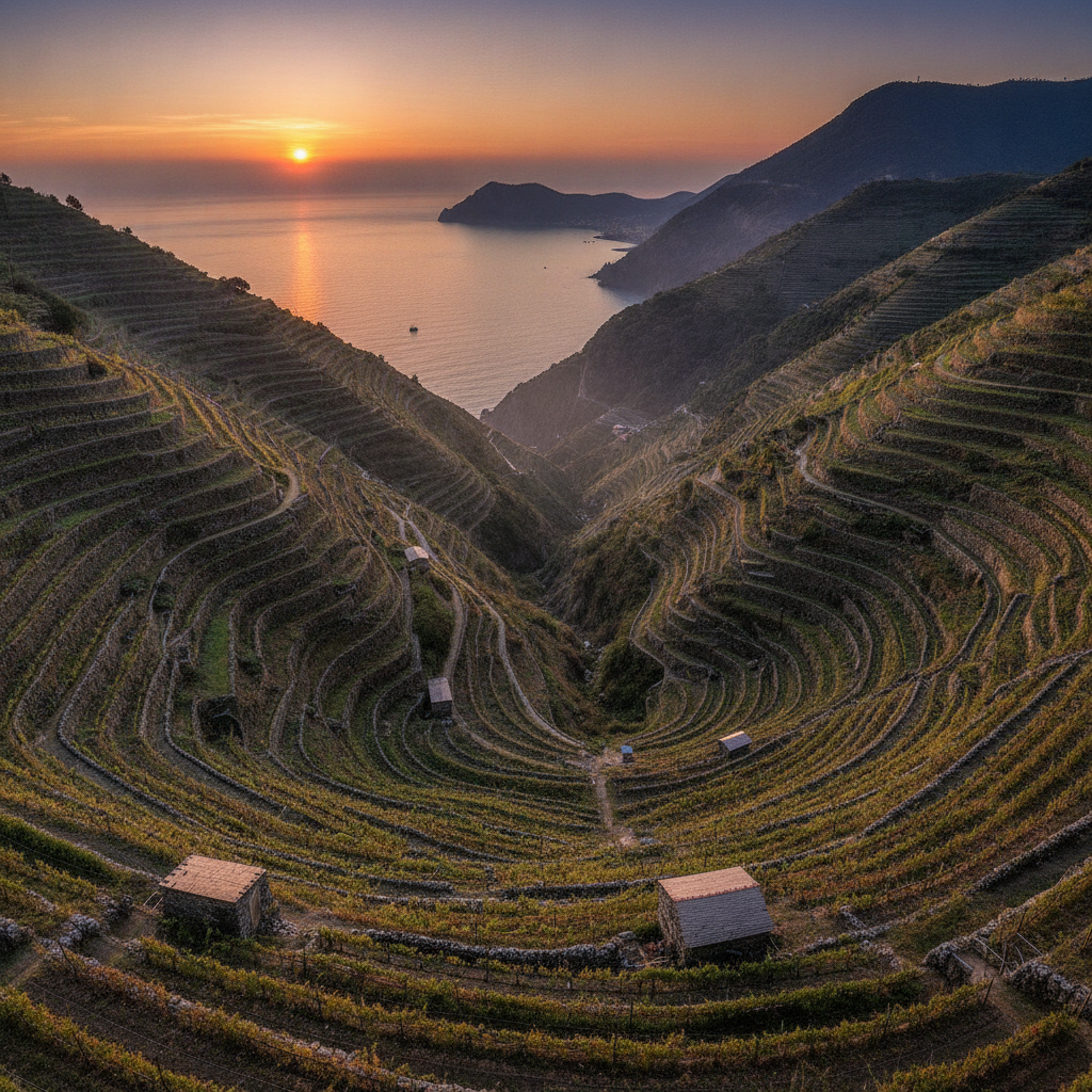 Panoramic view of steep
