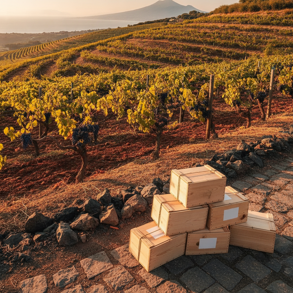 Ein sonnenverwöhnter Weinberg in Kampanien