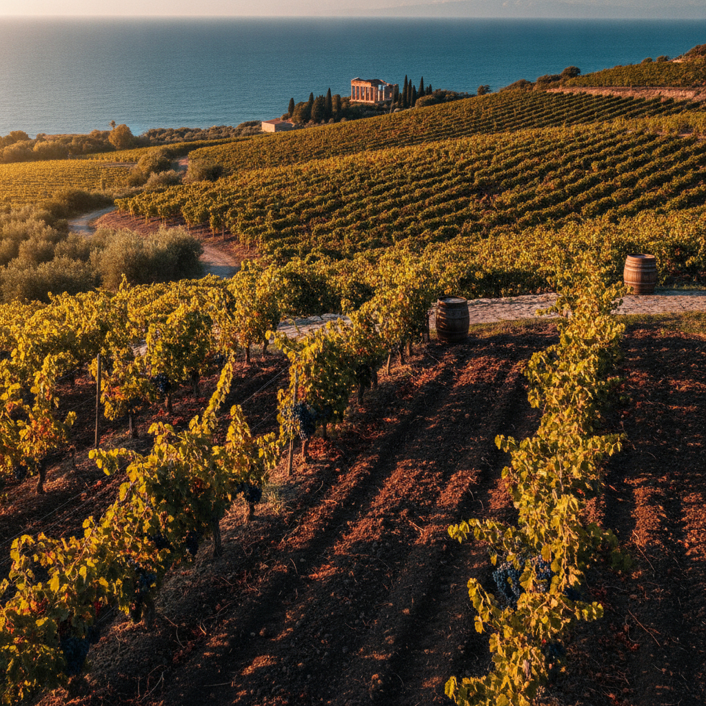 Sun-drenched vineyards of Reggio Calabria