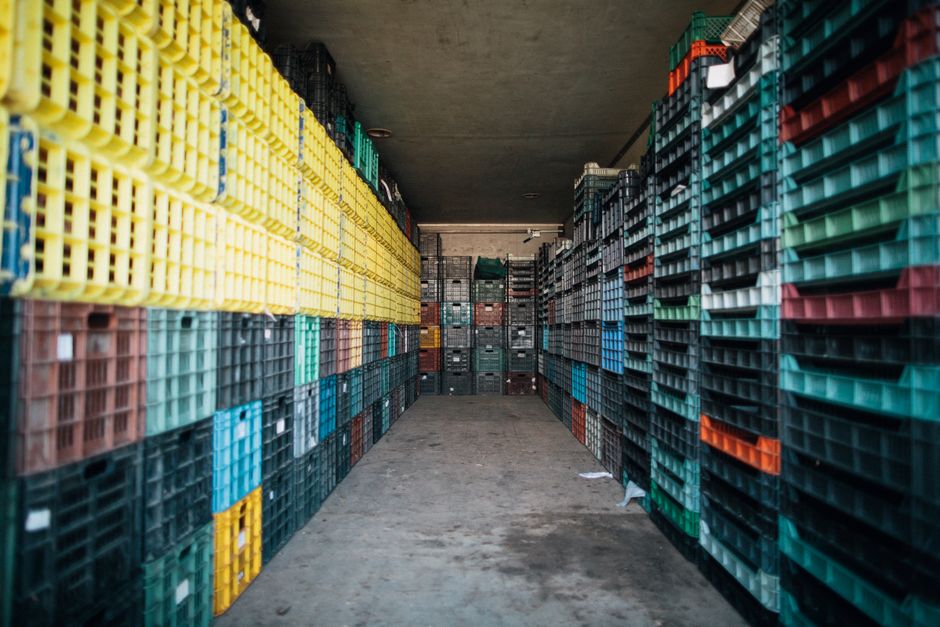 Wine crates ready for export shipping