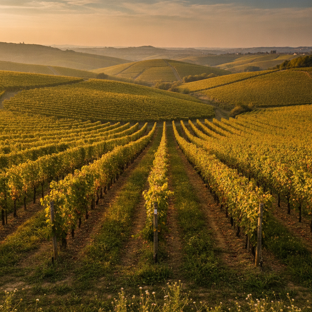 Goldene Stunde über weiten Landschaften